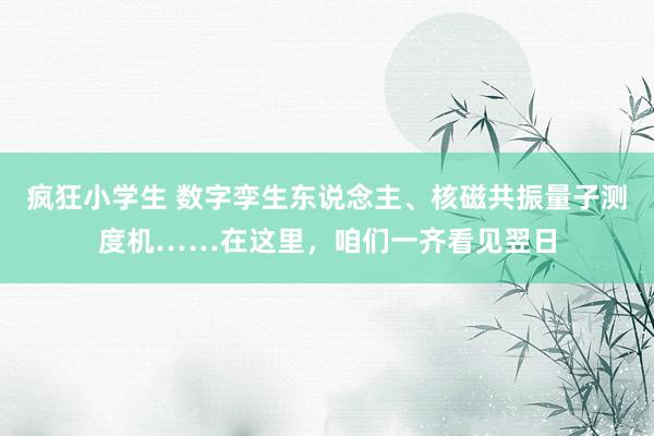 疯狂小学生 数字孪生东说念主、核磁共振量子测度机……在这里，咱们一齐看见翌日