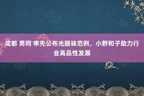 成都 男同 率先公布光腿袜范例，小野和子助力行业高品性发展